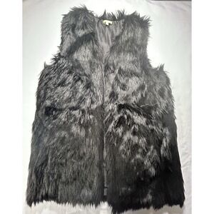 Gianni Bini Faux Fur Black vest women's medium‎ fashion